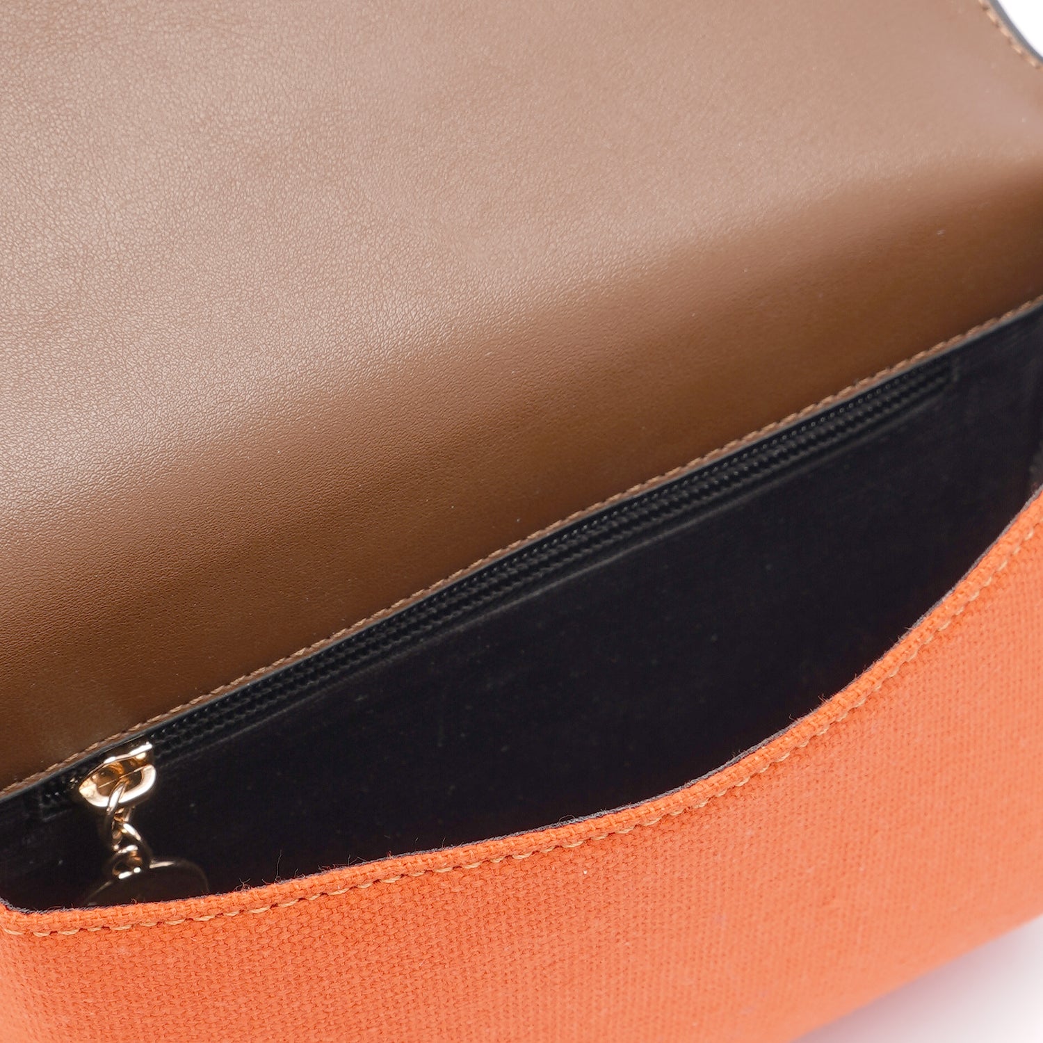 Orange | Leather x Canvas Belt Bag