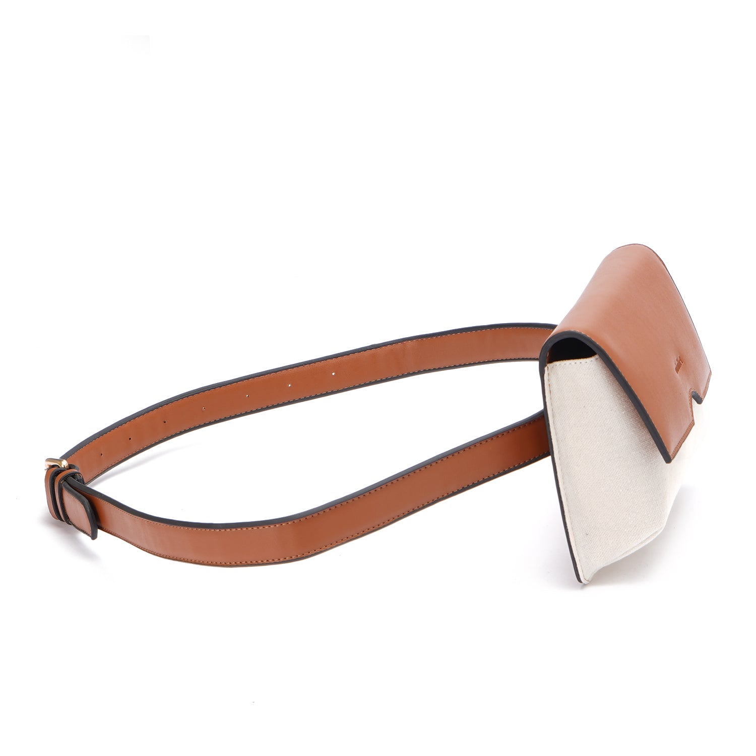 Off White & Camel | Leather x Canvas Belt Bag