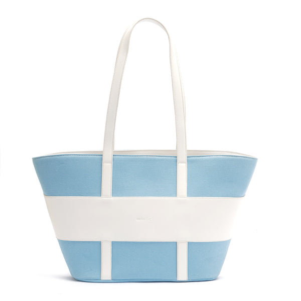 Baby Blue | Leather x Canvas Tote